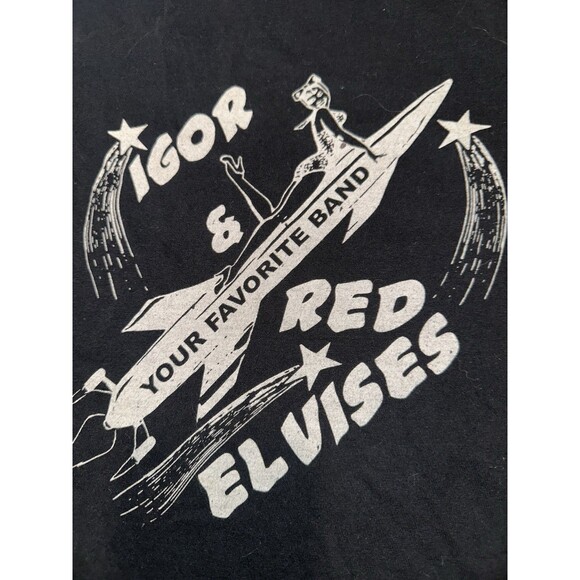 Vintage Igor and Red Elvises Band Ladies Black T-shirt size Small - Picture 3 of 5